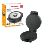Waffle Cone Maker 1000W | Non-Stick Round Plates with Temperature Control