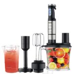 5-in-1 Hand Blender Set – Immersion Blender with 1.5L Chopper, 600ml Measuring Cup, Egg Beaters & Masher Attachment