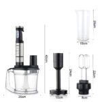 5-in-1 Hand Blender Set – Immersion Blender with 1.5L Chopper, 600ml Measuring Cup, Egg Beaters & Masher Attachment - Image 4