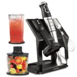Hand Blender Set – 4-Blade Immersion Blender with 500ml Chopper, 700ml Measuring Cup, Stainless Steel Whisk & Countertop Storage Stand