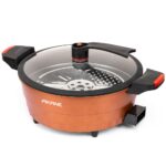 Electric Hot Pot 1350W | 30cm | 6.0L Large Capacity | Non-Stick | With Steaming Rack - Image 3
