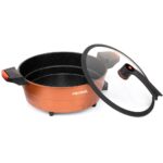 Electric Hot Pot 1350W | 30cm | 6.0L Large Capacity | Non-Stick | With Steaming Rack - Image 4