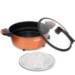 Electric Hot Pot 1350W | 30cm | 6.0L Large Capacity | Non-Stick | With Steaming Rack - Image 5