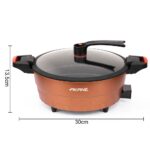 Electric Hot Pot 1350W | 30cm | 6.0L Large Capacity | Non-Stick | With Steaming Rack - Image 9