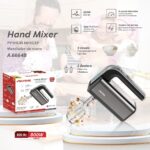 Hand Mixer – 5-Speed + Turbo Boost, 2 Beaters & 2 Dough Hooks, One-Click Eject, Efficient Mixing for Baking, Cream & Eggs - Image 3