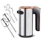 Hand Mixer – 5-Speed + Turbo, Rose Gold Premium Design, 2 Beaters & 2 Dough Hooks, Big Power Performance for Baking & Whipping - Image 2