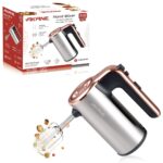 Hand Mixer – 5-Speed + Turbo, Rose Gold Premium Design, 2 Beaters & 2 Dough Hooks, Big Power Performance for Baking & Whipping