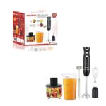 Blender Set – 4-Blade Immersion Blender with Two Switches, Fast Start, 500ml Chopper, 600ml Cup, Whisk & Frother for Juice, Mash, Eggs & Grinding